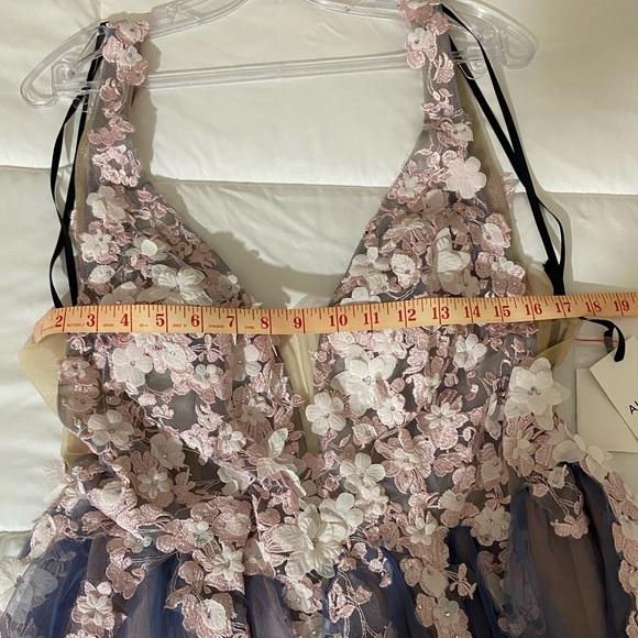 NWT Alyce Paris 3107 Floral Bodice Open Back Evening Gown Size 14. - Picture 6 of 14